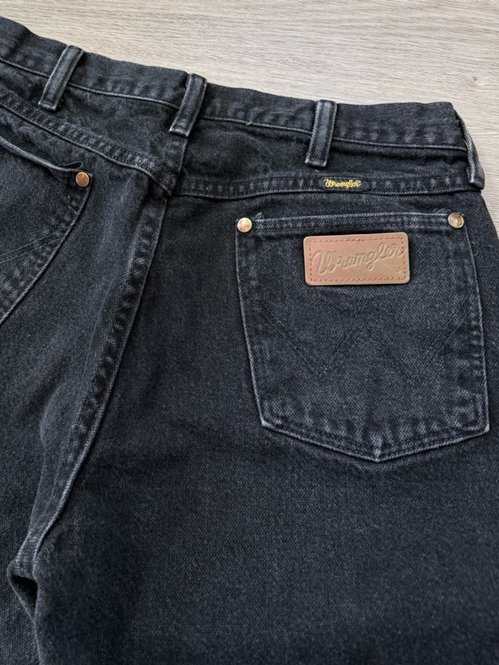 Vintage Wrangler 13MWZ USA Made Black Denim Jeans Cowboy Western ACTUAL SZ 30x32